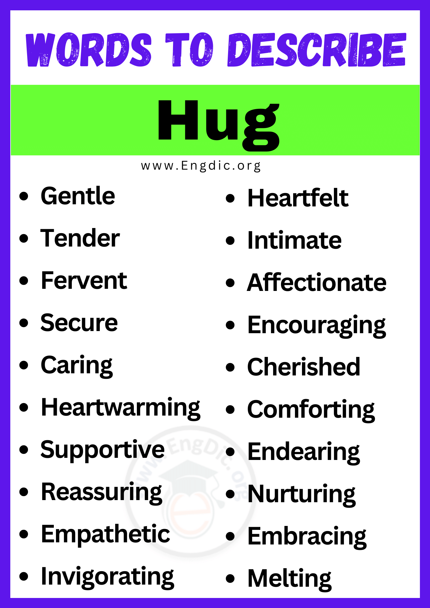 Words to Describe Hug