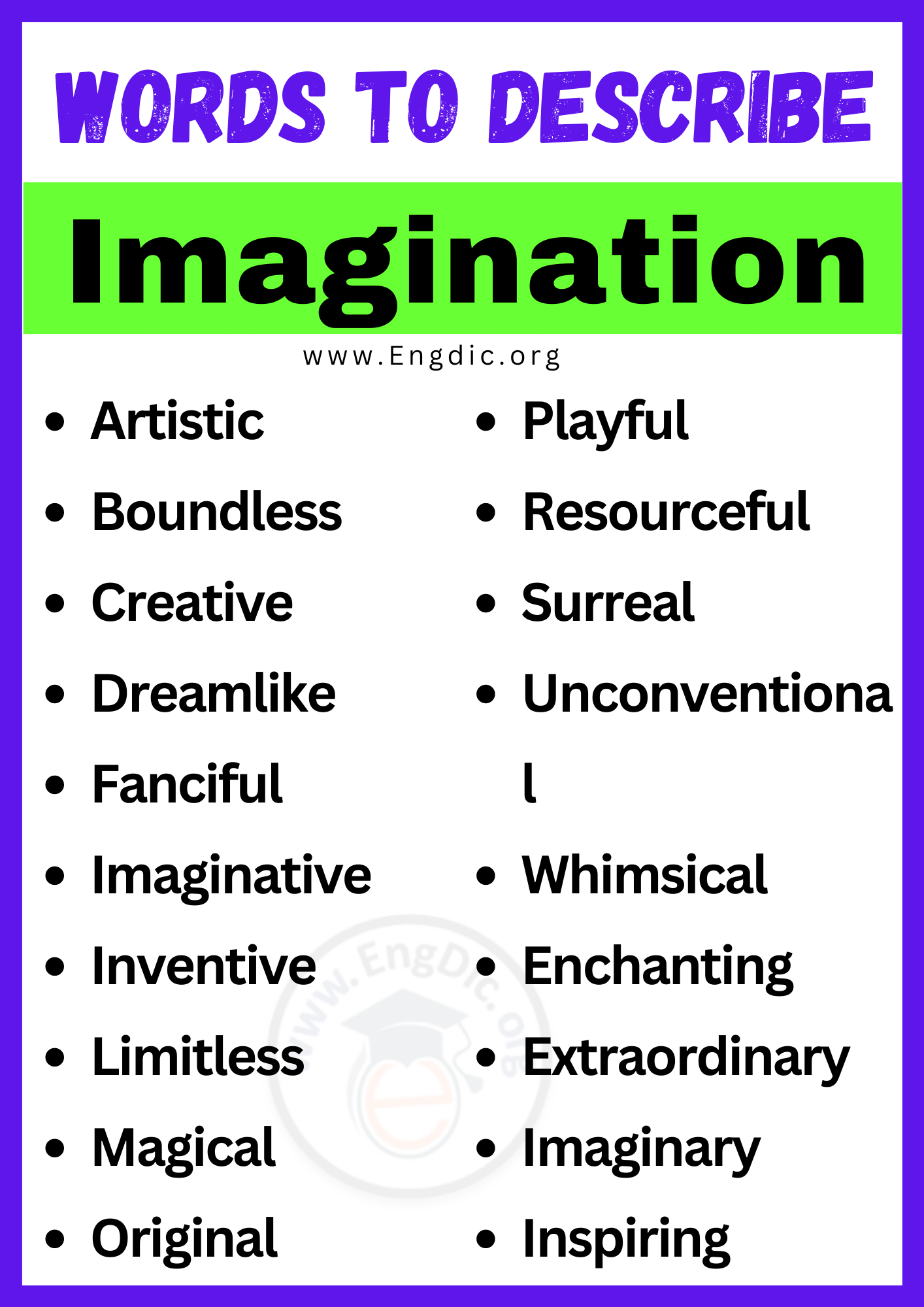 Words to Describe Imagination
