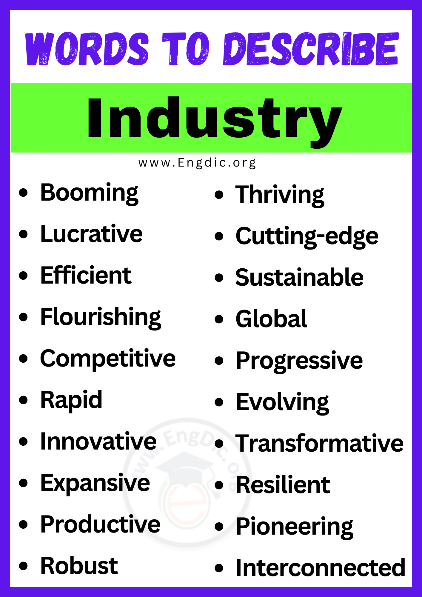Words to Describe Industry