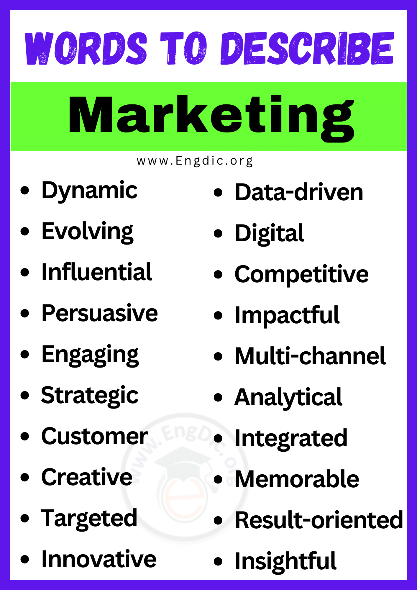 Words to Describe Marketing