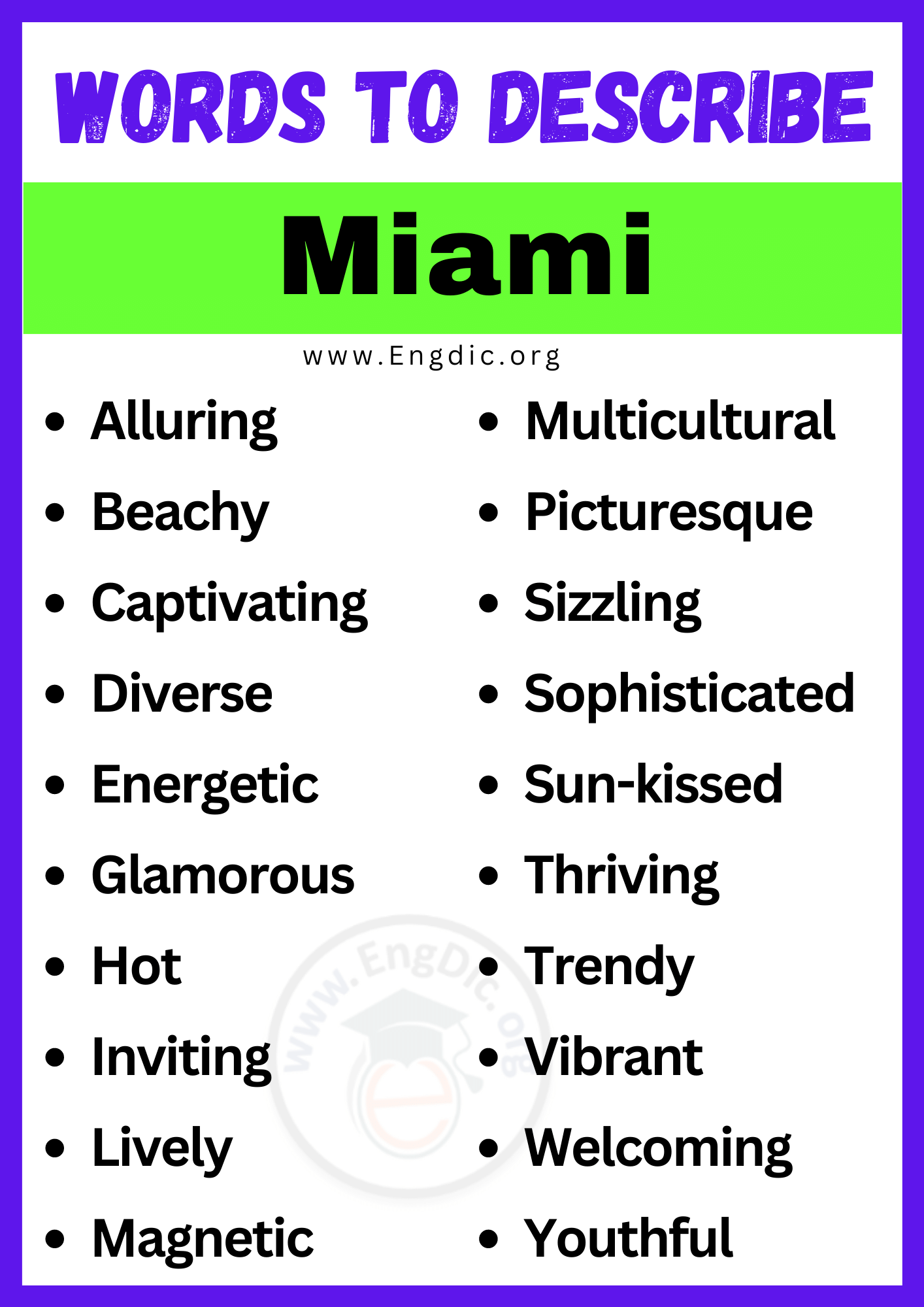 Words to Describe Miami