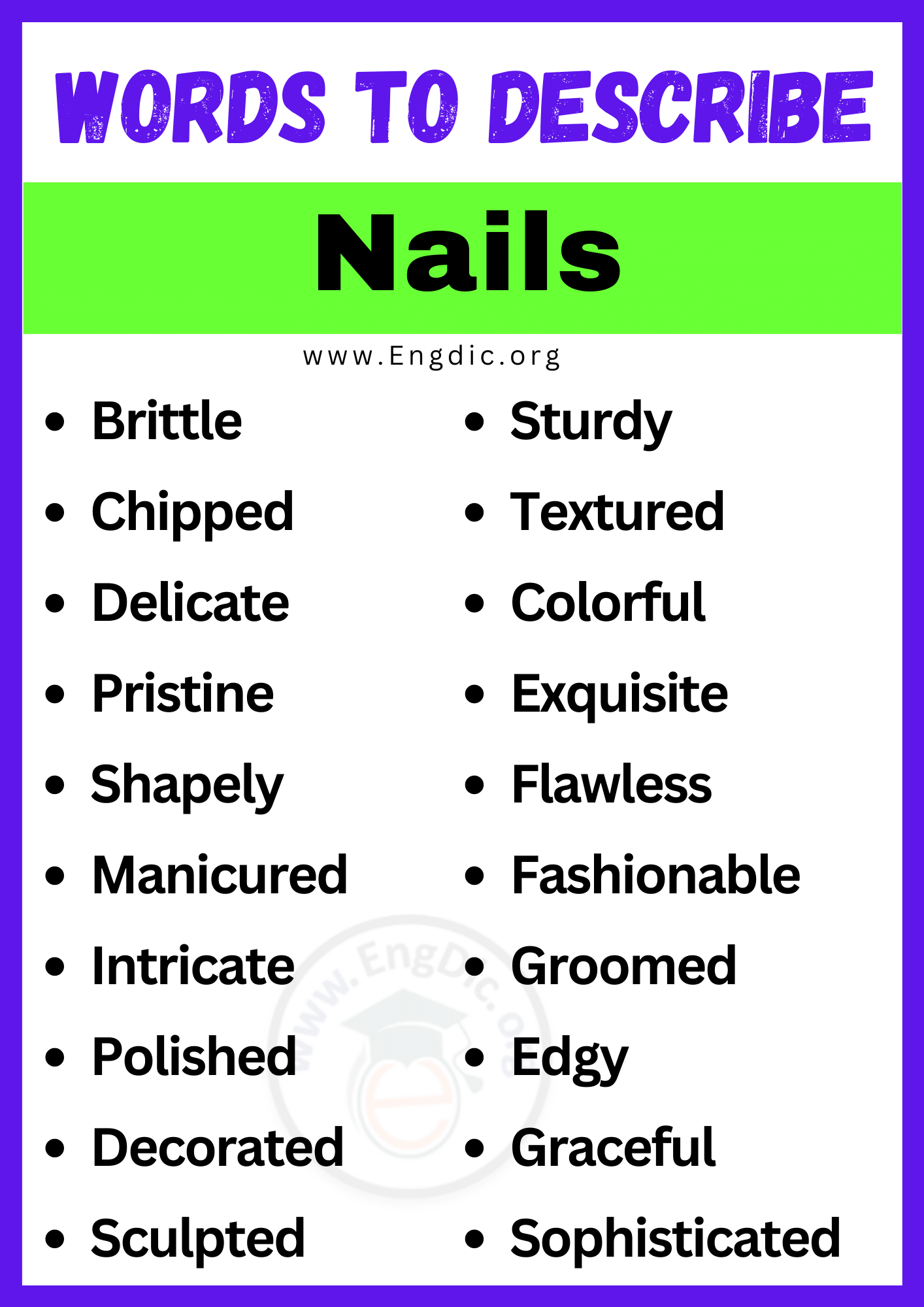 Words to Describe Nails
