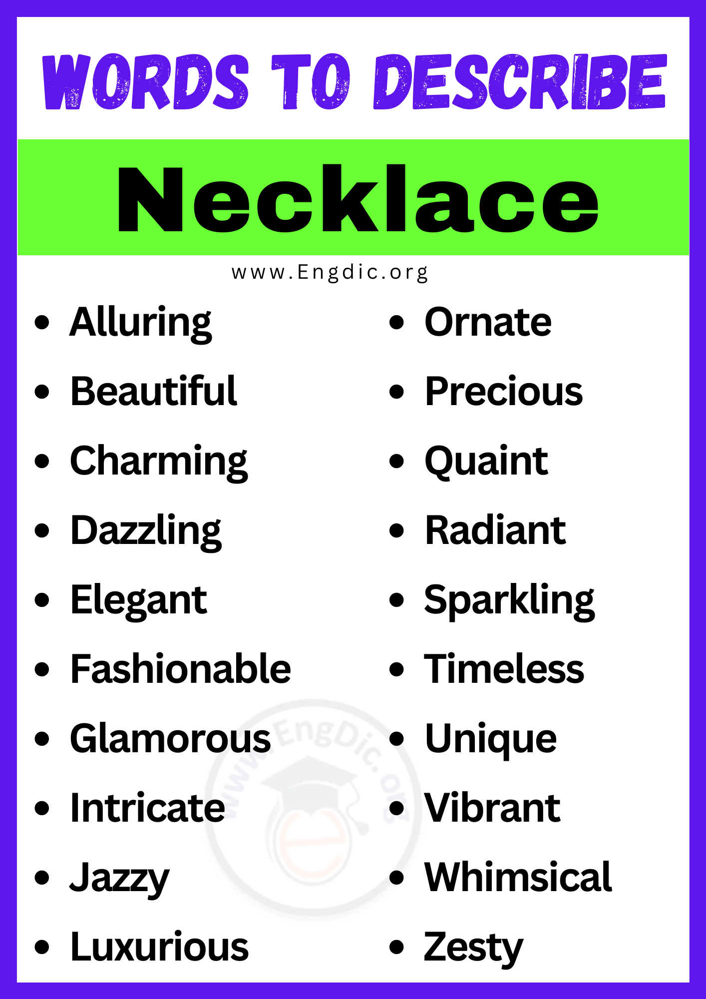 Words to Describe Necklace