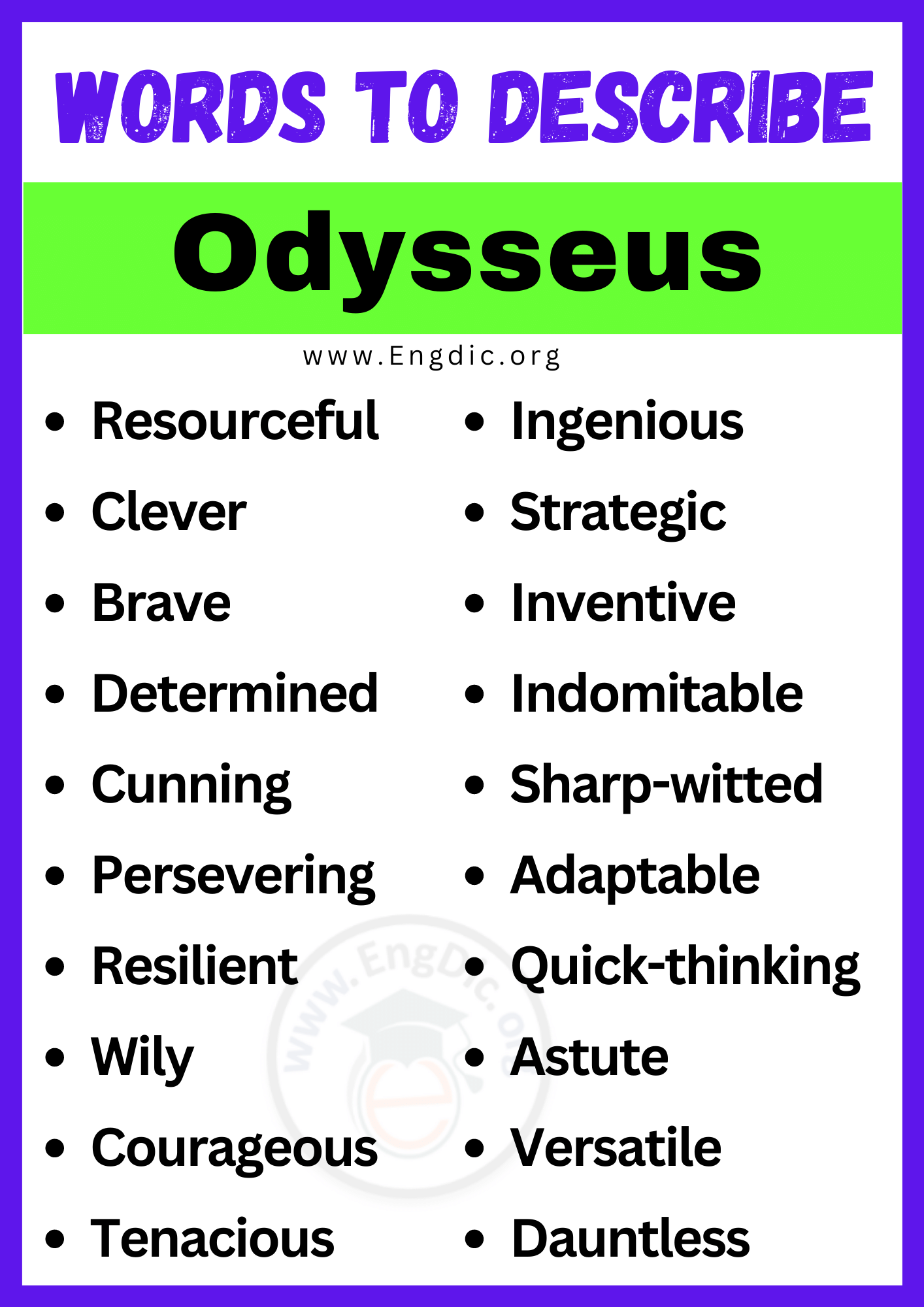 Words to Describe Odysseus