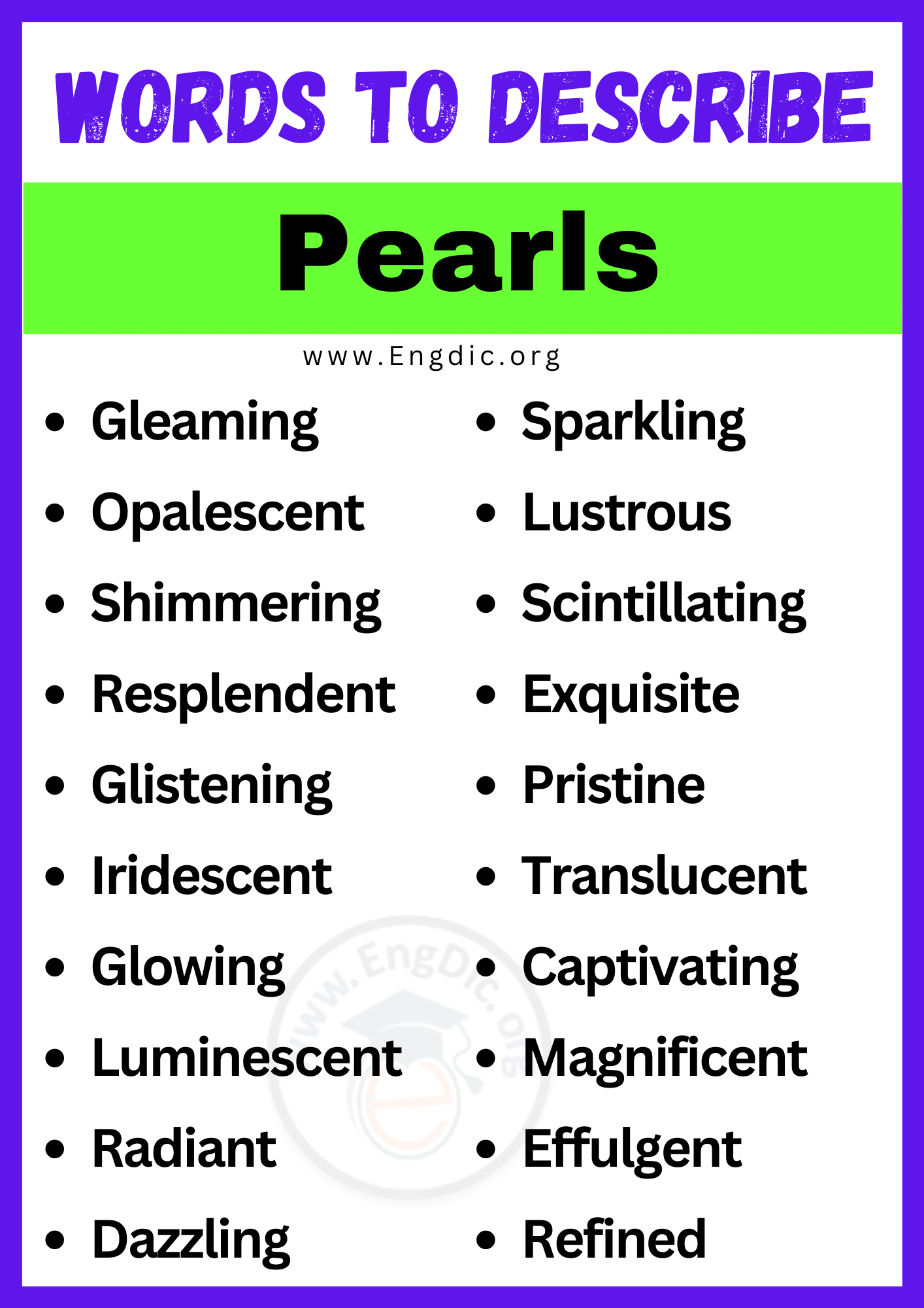 20 Best Words To Describe Pearls Adjectives For Pearls EngDic