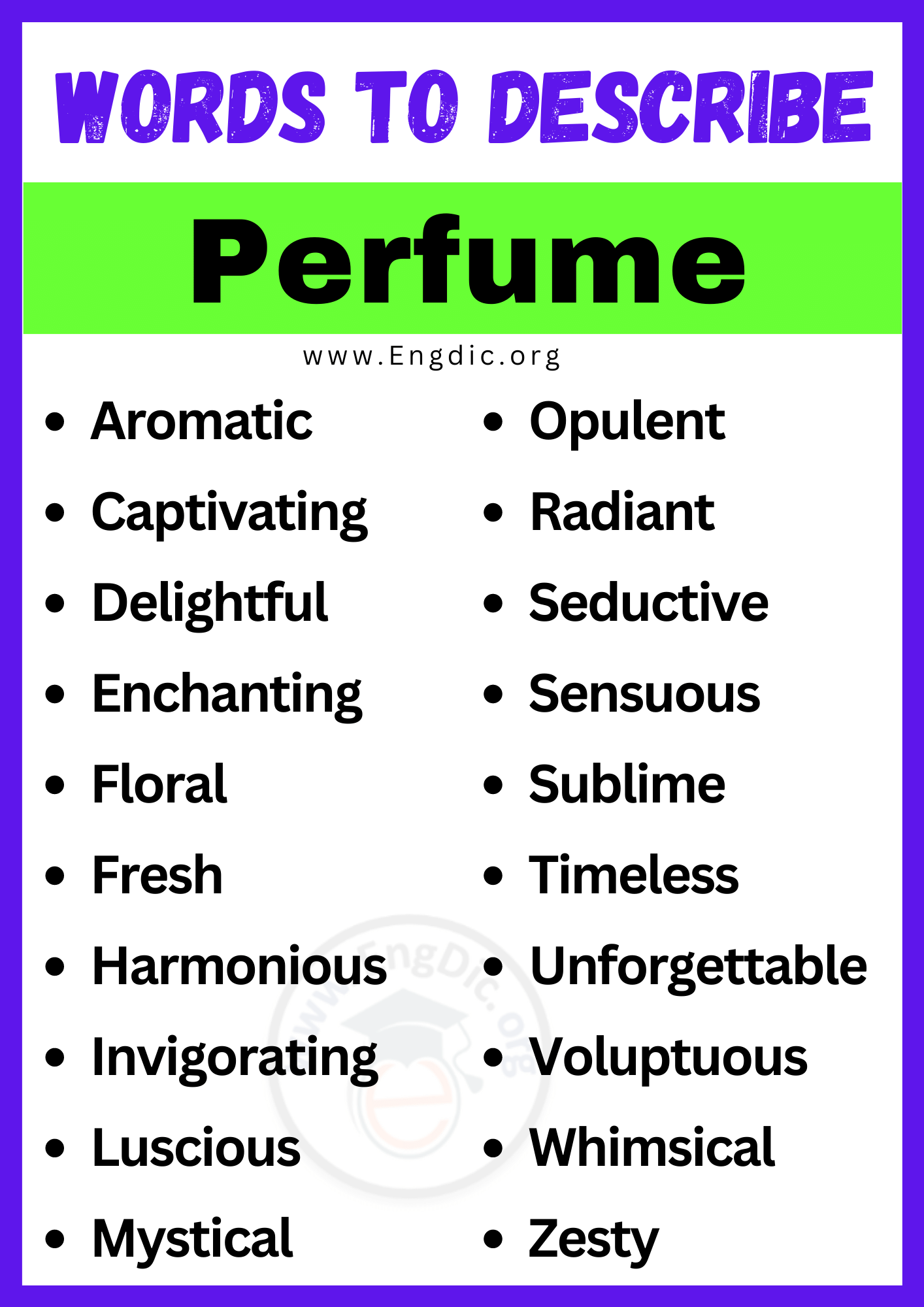 Words to Describe Perfume
