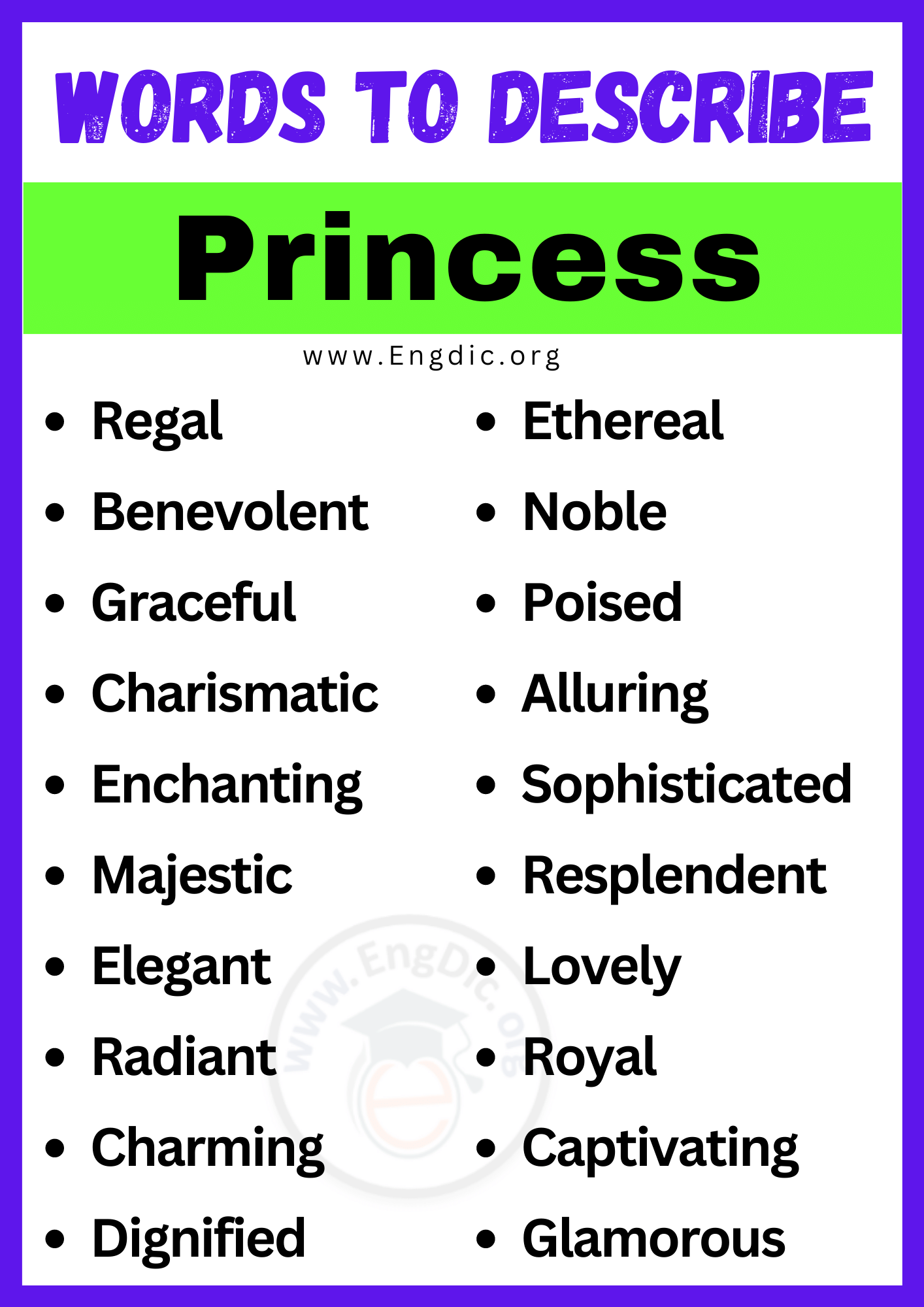 Words to Describe Princess