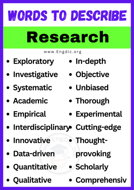 different words for research project