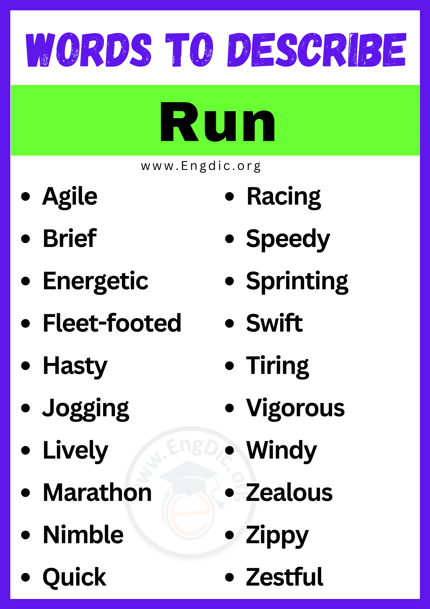 Words to Describe Run