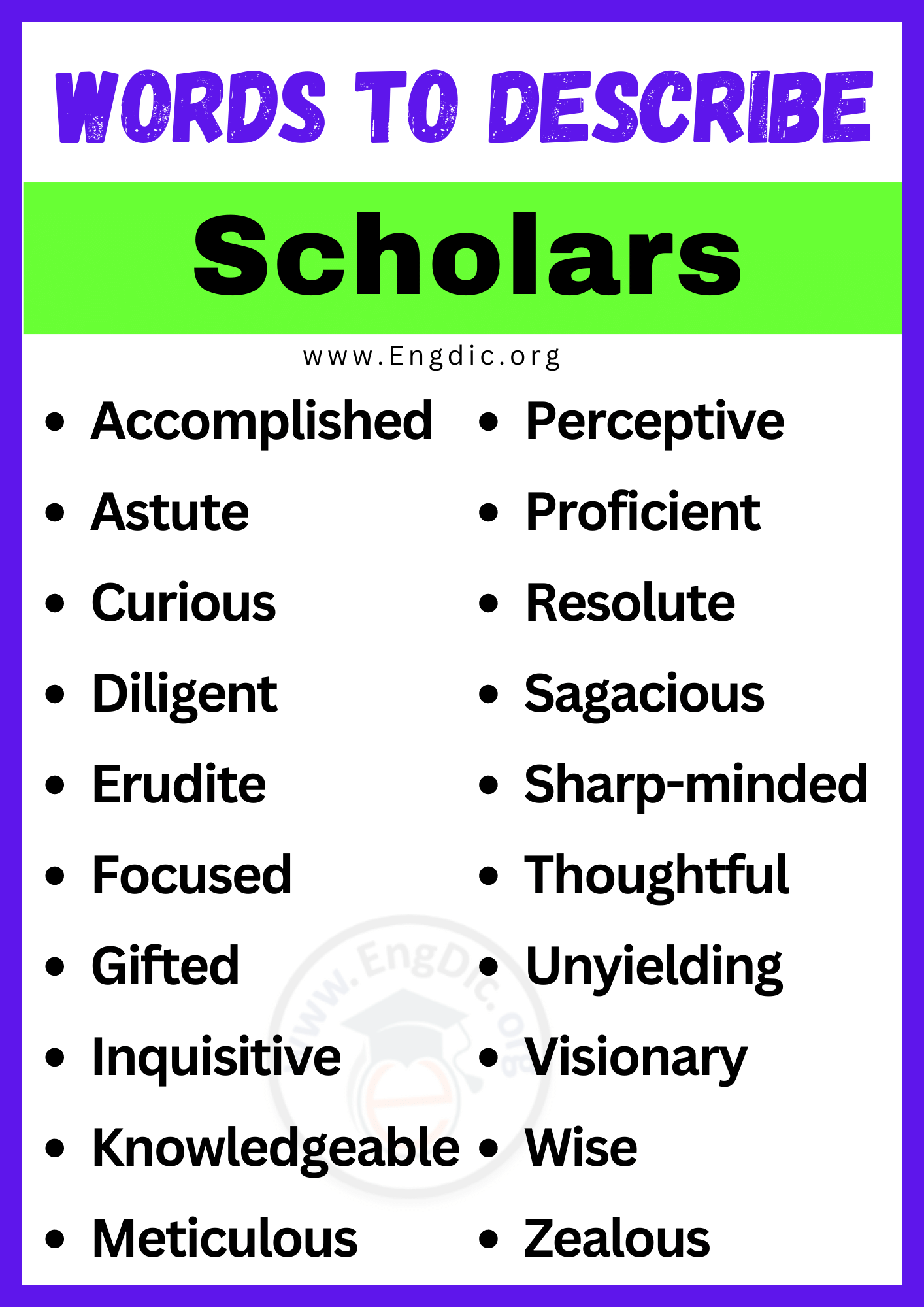 20 Best Words To Describe Scholars Adjectives For Scholars EngDic