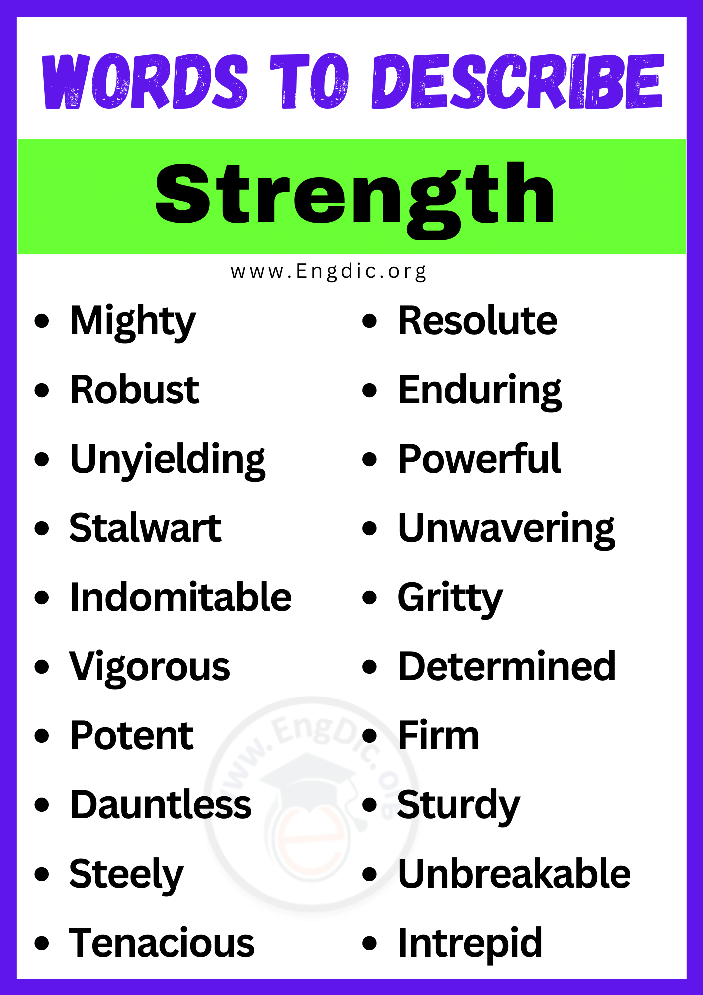Words to Describe Strength