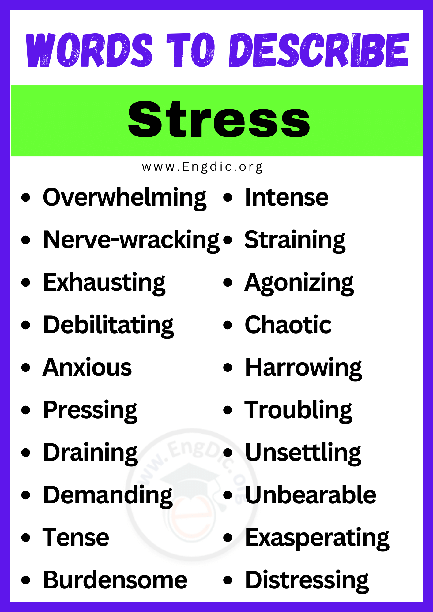 Words to Describe Stress