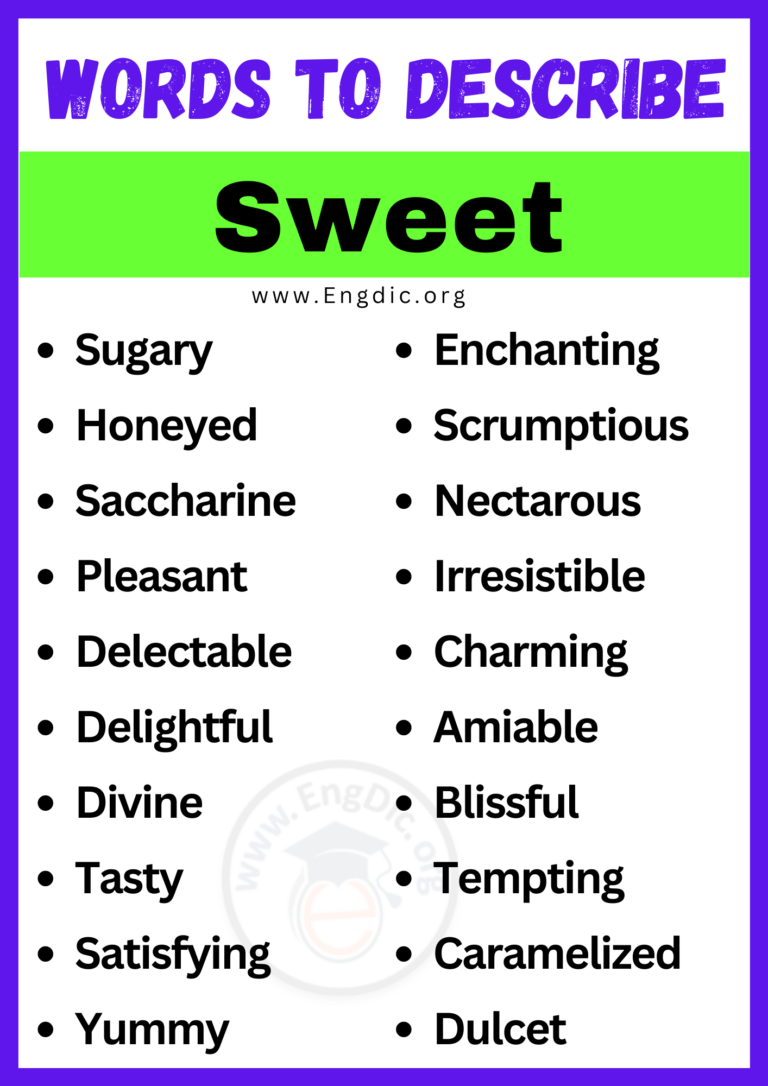20+ Best Words to Describe Sweet, Adjectives for Sweet EngDic