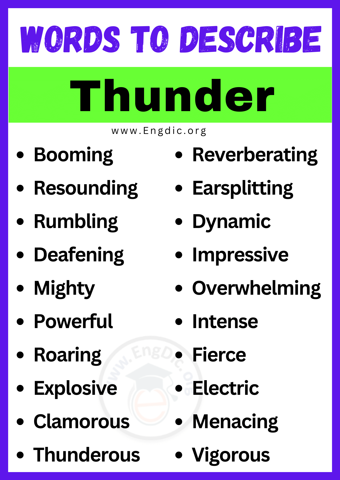 Words to Describe Thunder