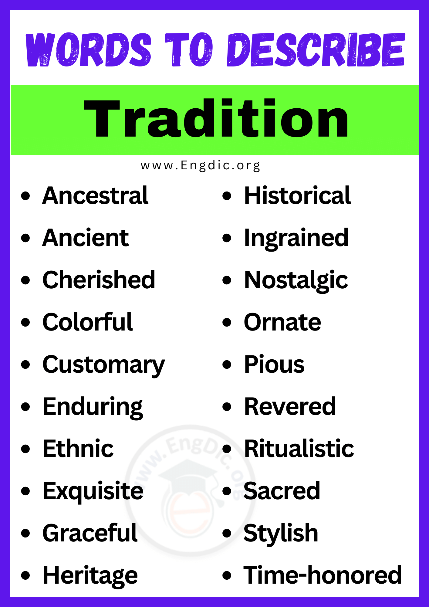 Words to Describe Tradition
