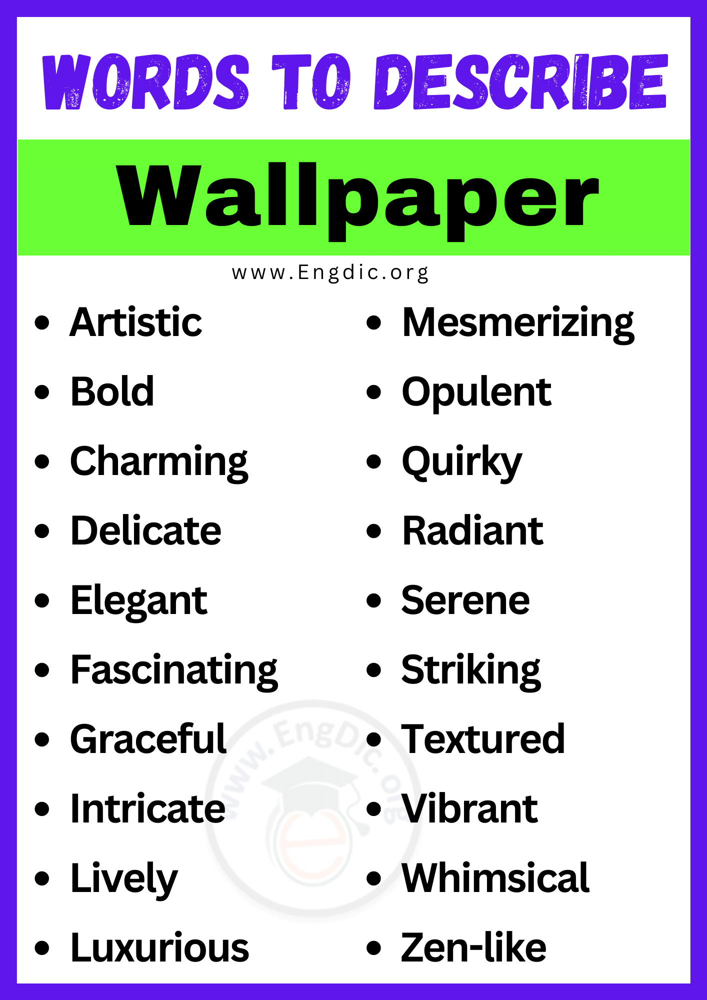 Words to Describe Wallpaper