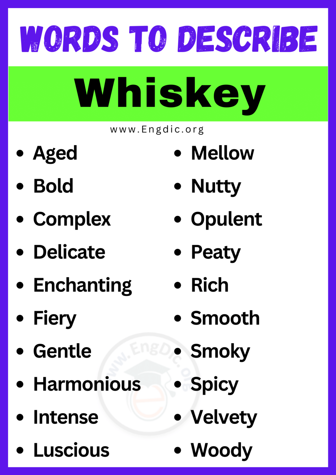 20 Best Words To Describe Whiskey Adjectives For Whiskey EngDic