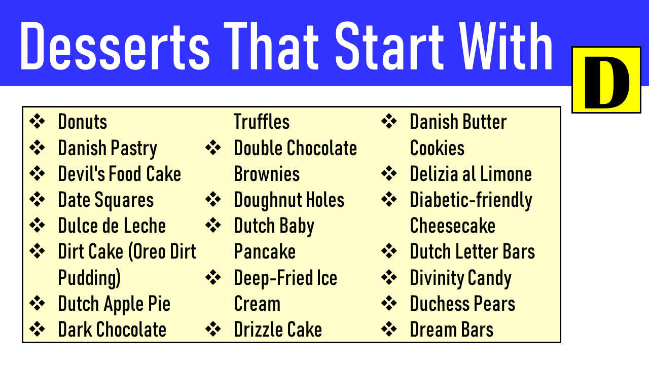 desserts that start with d