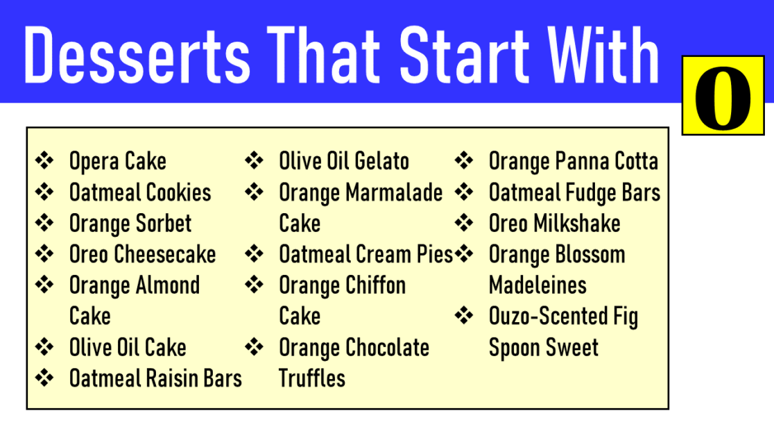 20+ Desserts That Start With O EngDic