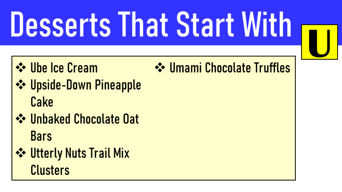 20+ Desserts That Start With U EngDic