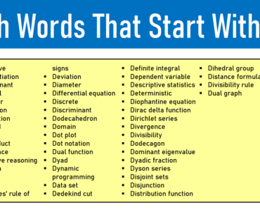 100 Math Words That Start With D