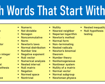 100 Math Words That Start With N
