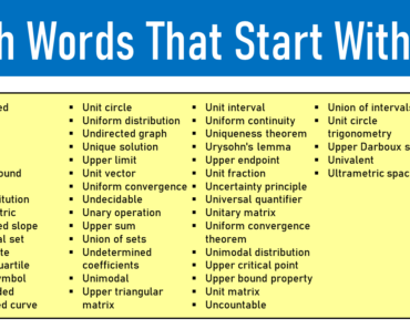 50 Math Words That Start With U