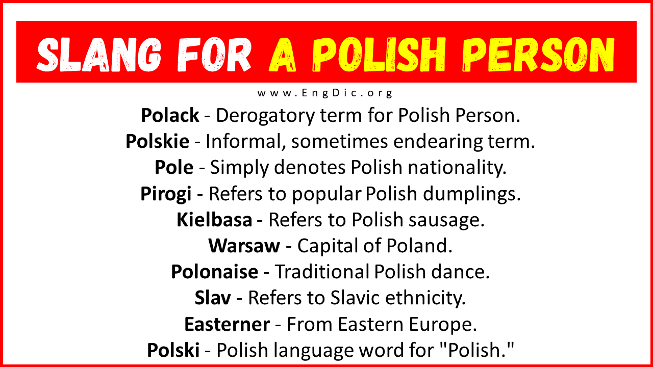 slang Slang For A Polish Person