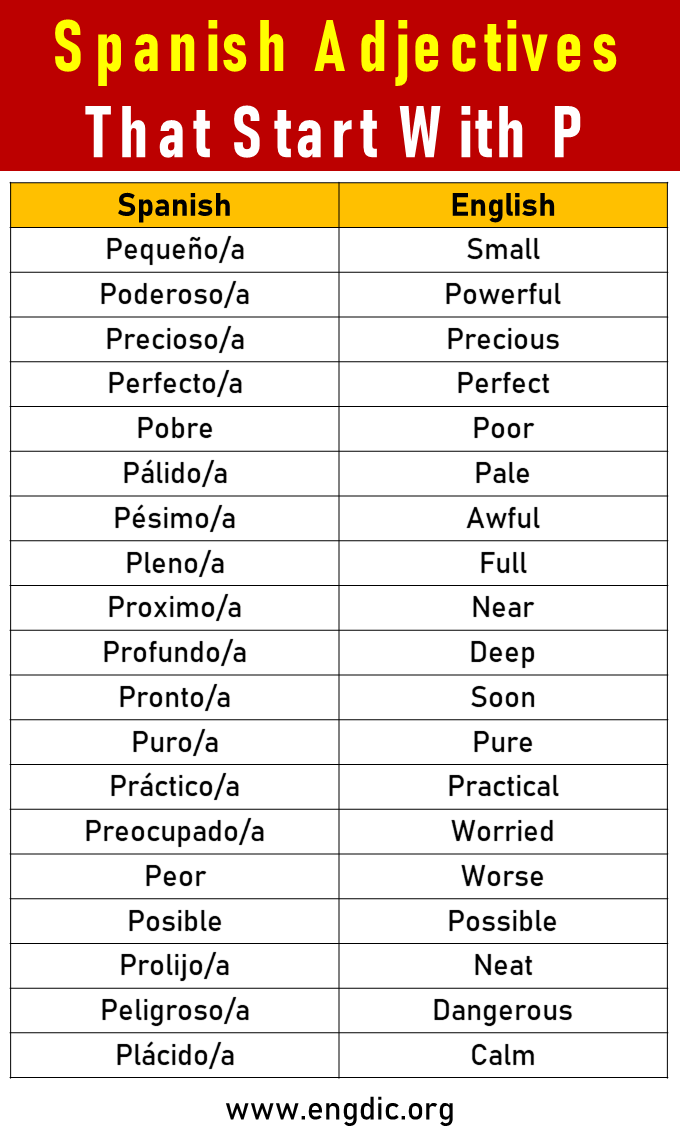 Adjectives That Start With P