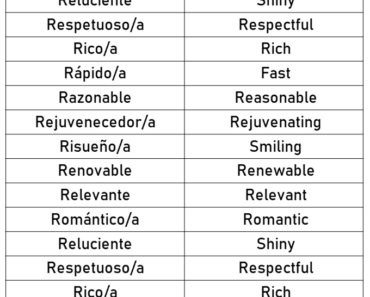 50+ Spanish Adjectives That Start With R