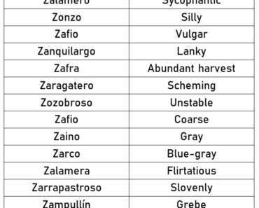 50 Spanish Adjectives That Start With Z