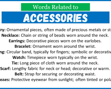 Top 30 Words Related to Accessories
