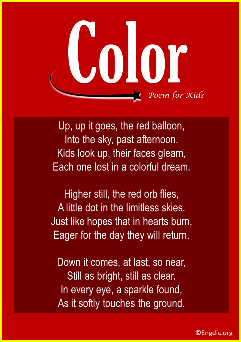 10+ Easy Color Poems for Kids - EngDic