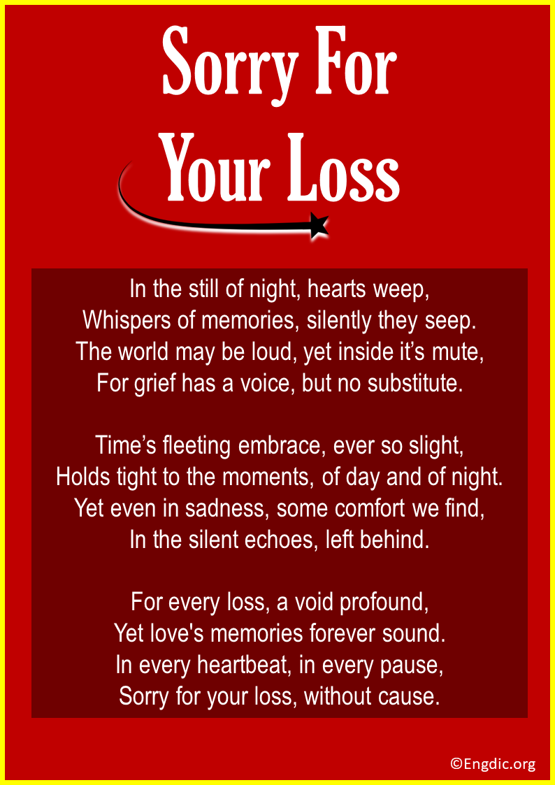 Condolence Poems for Loss