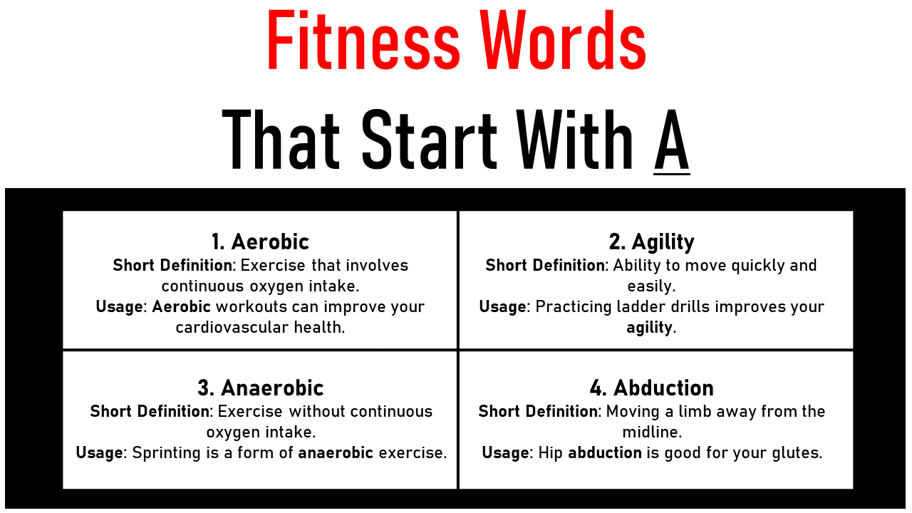 Fitness Words that start with a