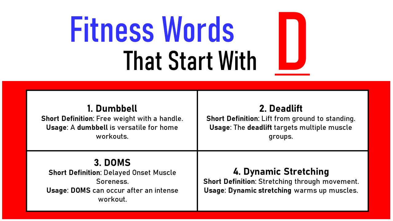 Fitness Words that start with d