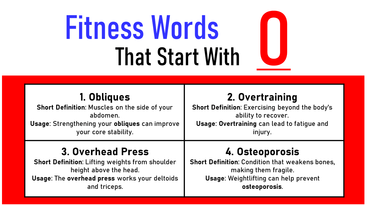 Fitness Words that start with o