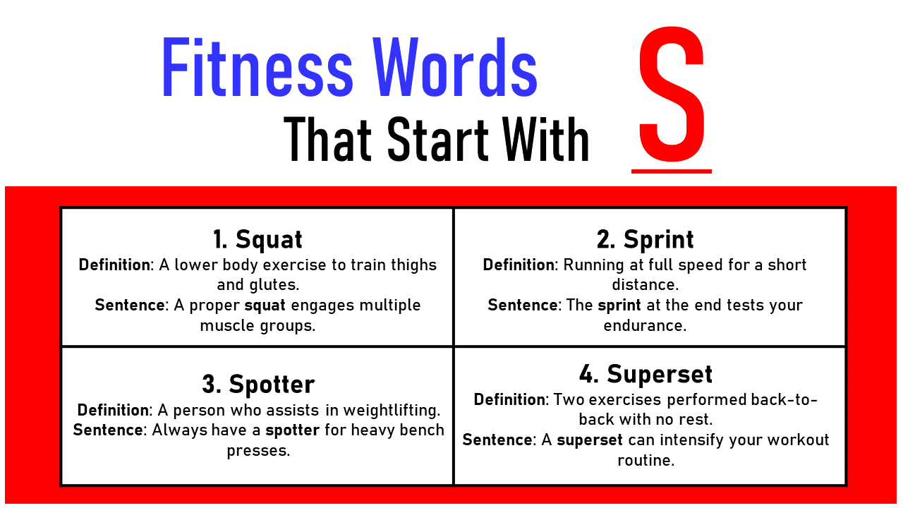 Fitness Words that start with s