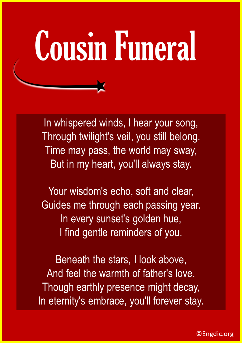 Poem for Cousin funeral
