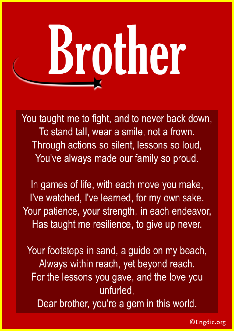 15 Poems About Brother Love Bond EngDic