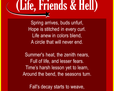 14 Short Poems about Circles of Life, Friends & Hell
