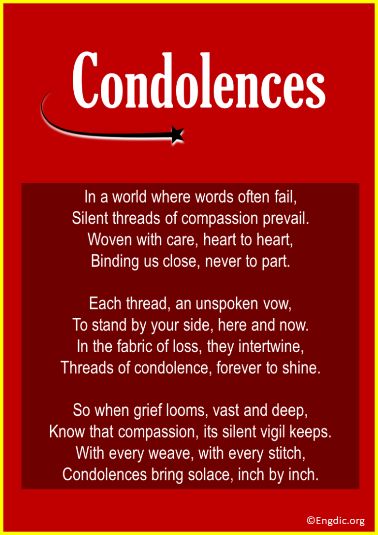 Top 30 Sympathy and Condolence Poems for Loss - EngDic