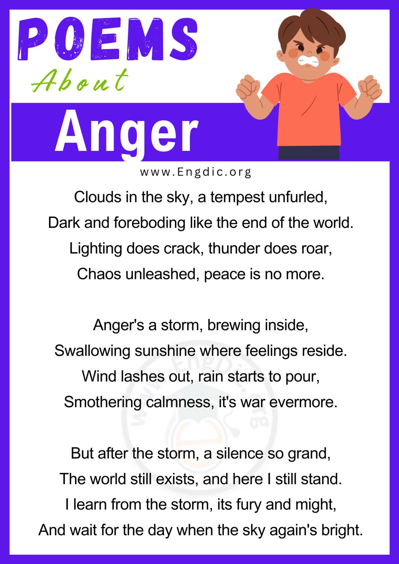 15+ Best Short Poems about Anger - EngDic