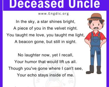 10+ Short Poems For Deceased Uncle