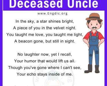 10+ Short Poems For Deceased Uncle