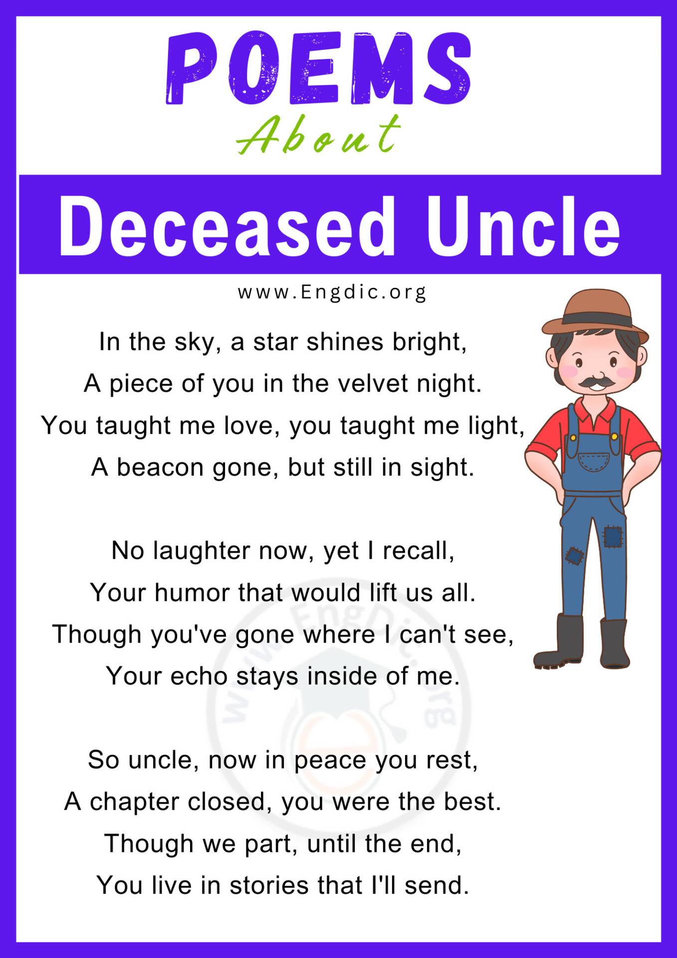 rest in peace poems uncle