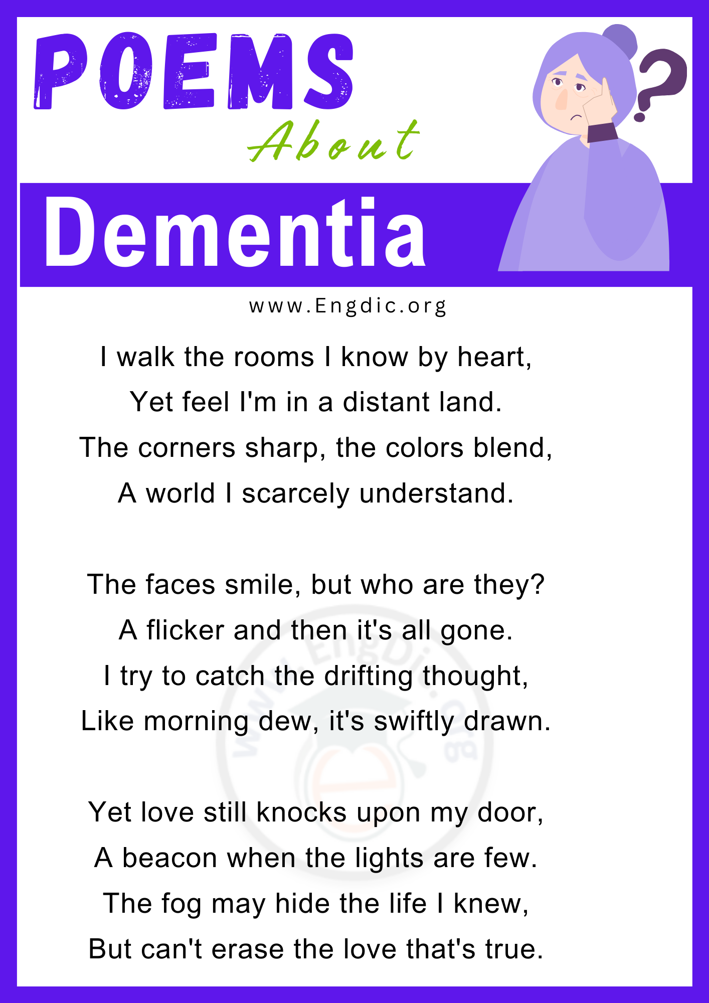 20 Short Poems About Dementia EngDic