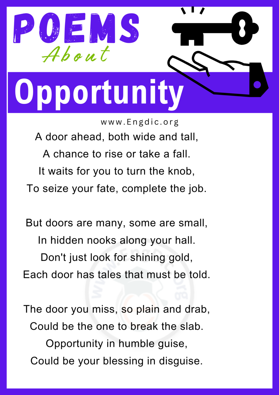 20+ Short Poems about Opportunity - EngDic