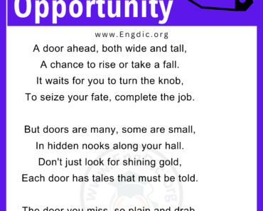 20+ Short Poems about Opportunity