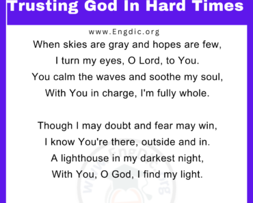 10 Short Poems About Trusting God In Hard Times